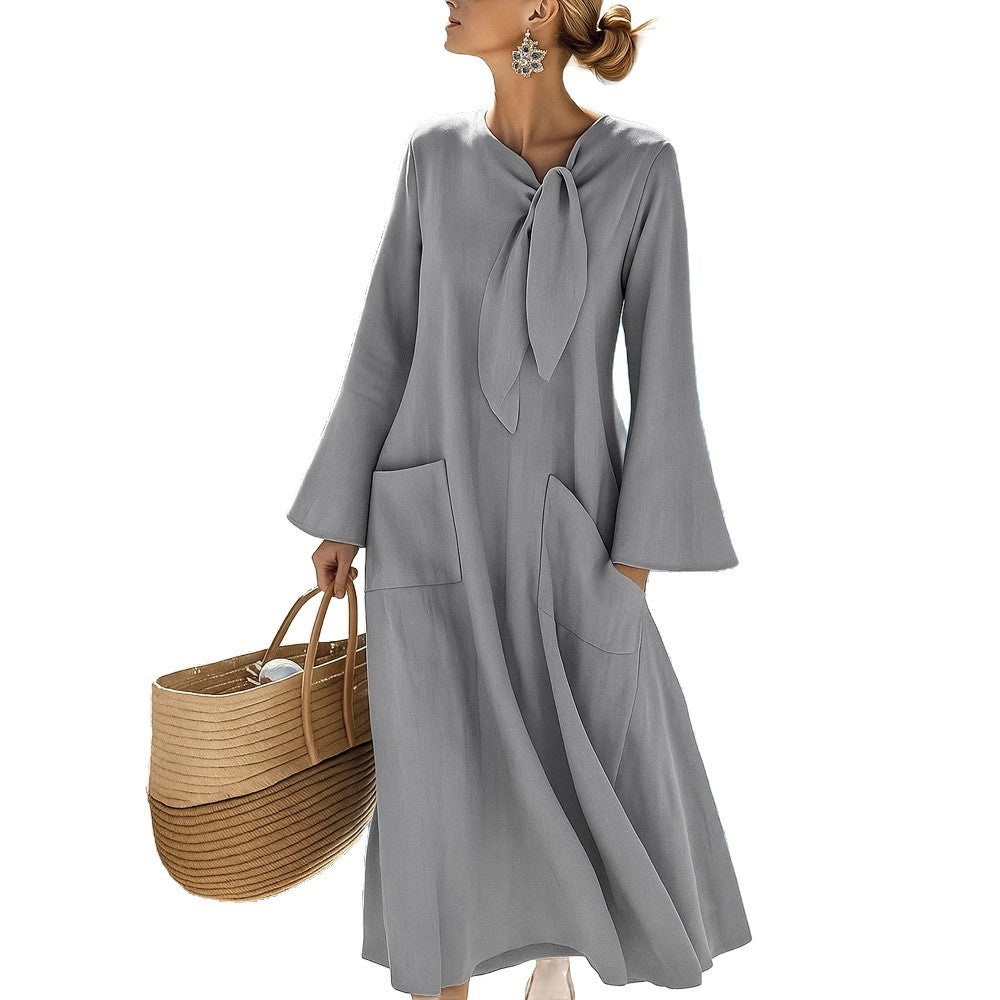 Women's Casual Loose Fashion Solid Color Dress